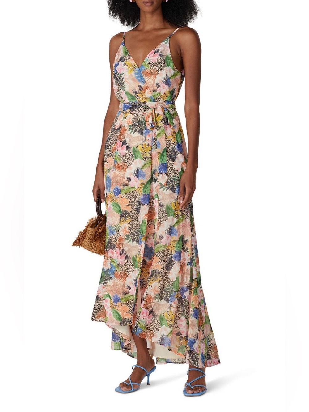 Hutch~Floral Wrap High-Low Leah Wrap Dress in Pink, Blue, Green~Size Small~$335~